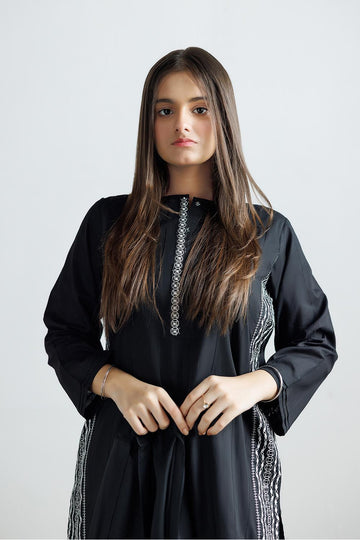 GAD-03111 | Black & White | Casual 3 Piece Suit |  Plain Cotton